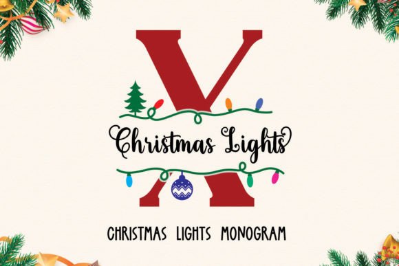 Christmas Lights Monogram: A Charming Font for Festive Designs