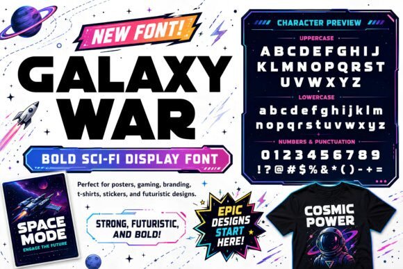 Galaxy War: A Bold Sci-Fi Font for Modern Design