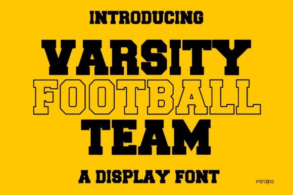 Varsity Football Team: A Modern Display Font for Bold Designs
