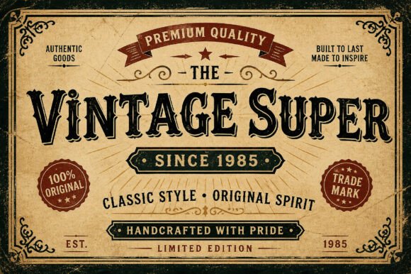 Vintage Super: A Bold Font for Classic Design